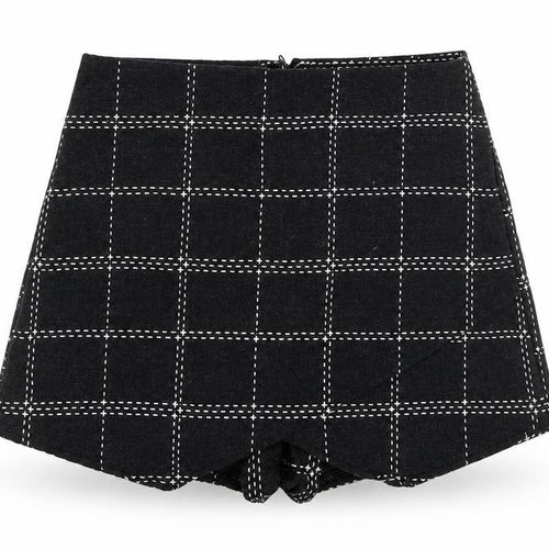 Blue Blush Womens Grey Check  A-Line Skort Size S