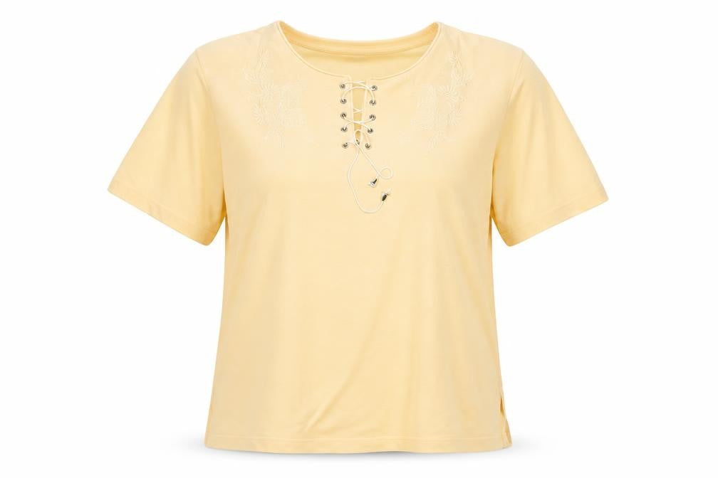 royal fashion Womens Yellow   Basic T-Shirt Size M
