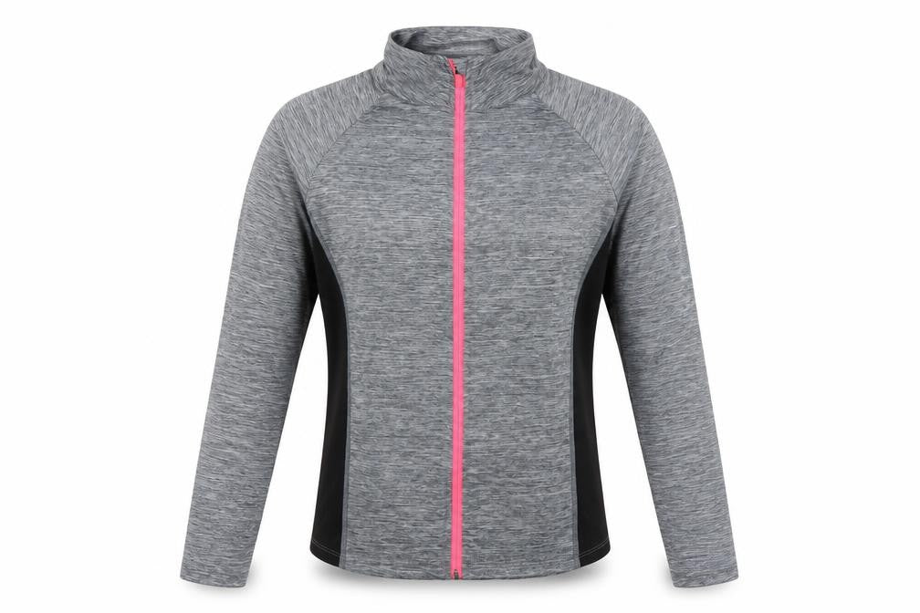 Front view of Tu women’s grey full zip jumper, size UK 12