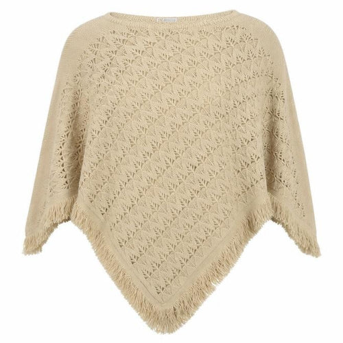 MkOne Womens Beige  Knit  Shawl/Wrap