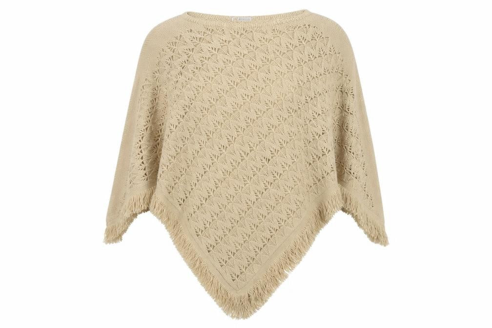 MkOne Womens Beige  Knit  Shawl/Wrap