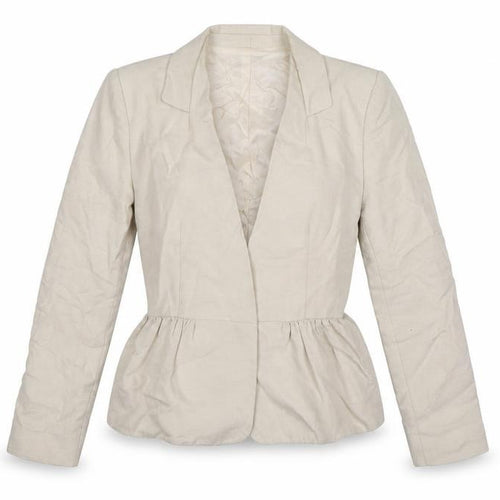 Mango Womens Beige Striped  Jacket Suit Jacket Size XS