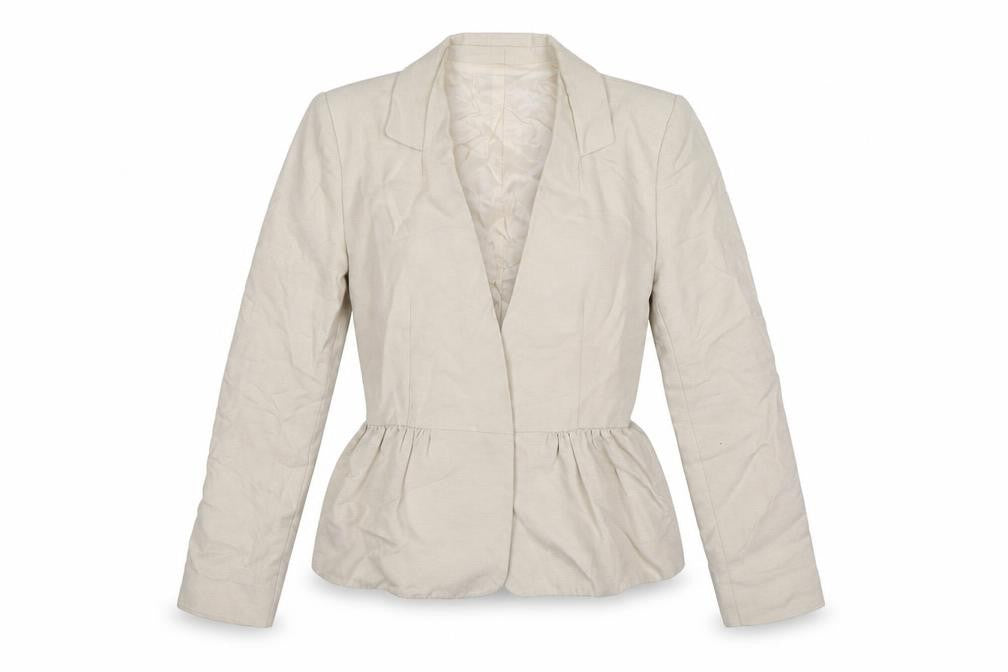 Mango Womens Beige Striped  Jacket Suit Jacket Size XS