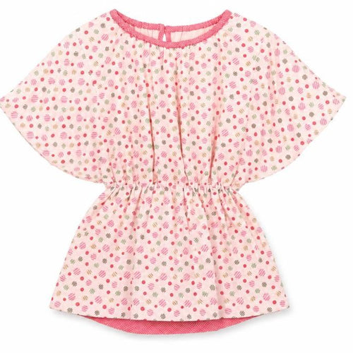 aya naya Girls Pink Polka Dot  Basic T-Shirt Size 4 Years