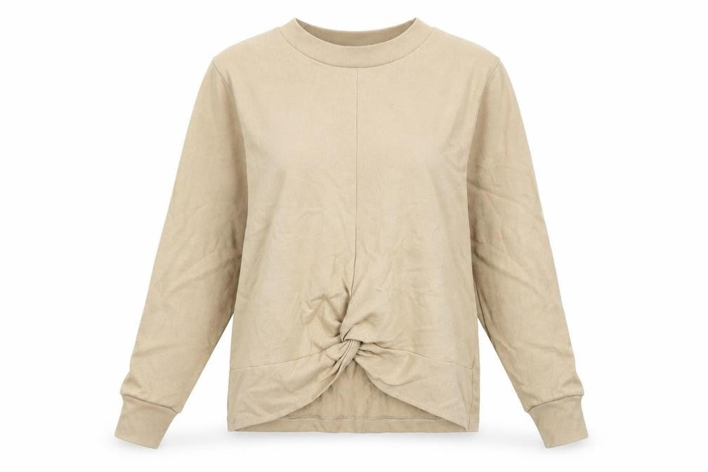 Front view of H&M women’s beige jumper, size S