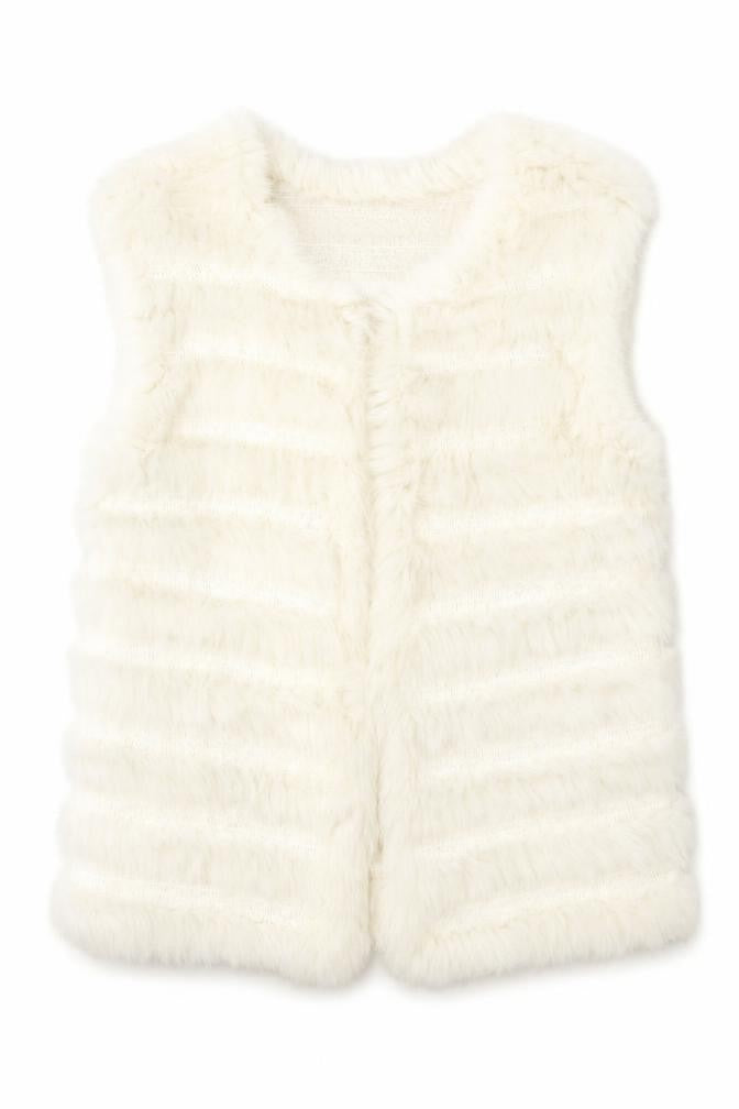 Front view of Preworn girls’ white overcoat coat, size L
