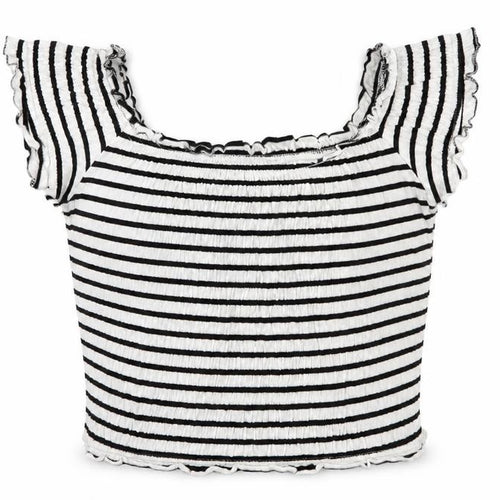 New Look Womens Black Striped  Basic Blouse Size 8