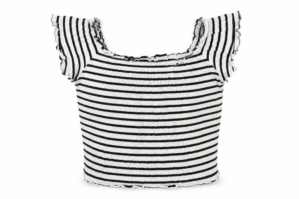New Look Womens Black Striped  Basic Blouse Size 8