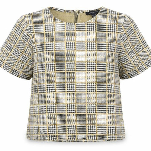 New Look Womens Yellow Check  Basic Blouse Size 10