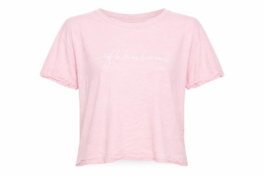 Front view of In the Style women’s pink jersey basic t-shirt, size UK 22
