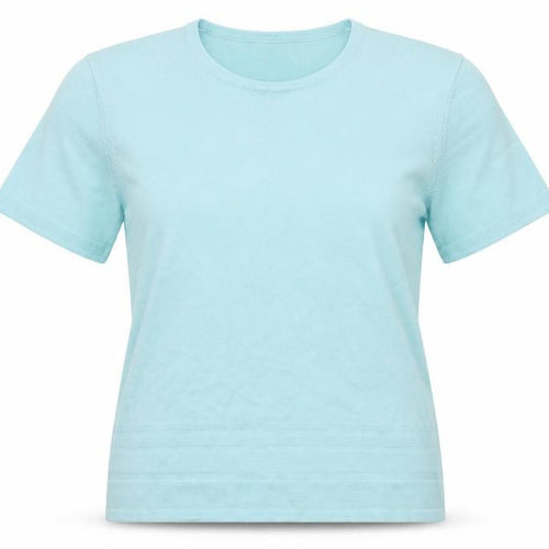Preworn Womens Blue  Knit Basic T-Shirt Size 14