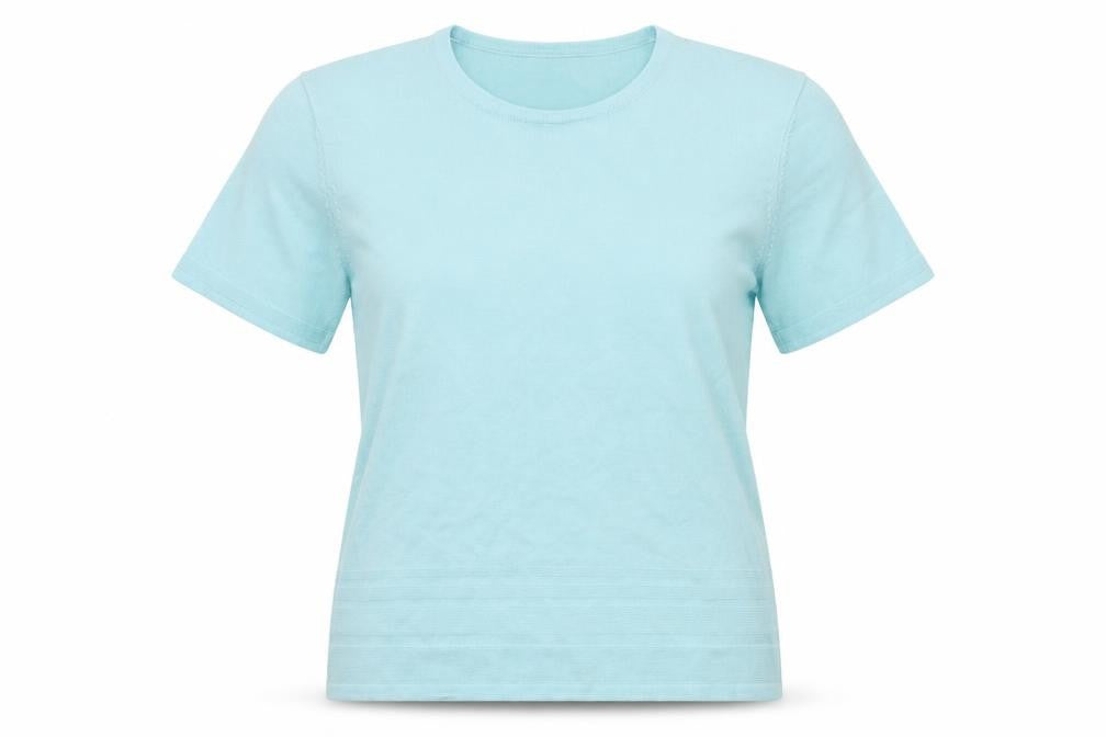 Preworn Womens Blue  Knit Basic T-Shirt Size 14