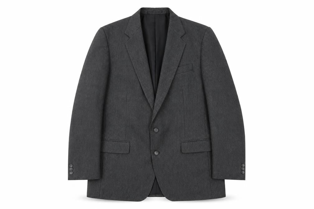 Hodges Mens Grey Striped  Jacket Suit Jacket Size L
