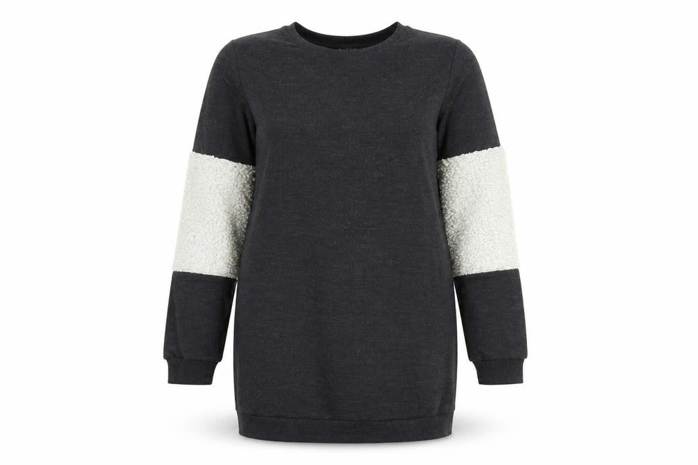 Select Womens Grey Colourblock Jersey Pullover Sweatshirt Size 10