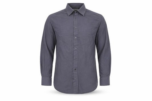 Front view of charles men’s grey polo, size M