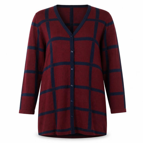 Micha Womens Red Check  A-Line  Size XL