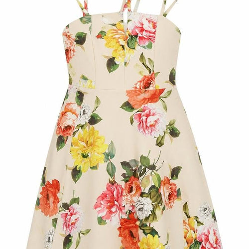New Look Womens White Floral  A-Line  Size 6