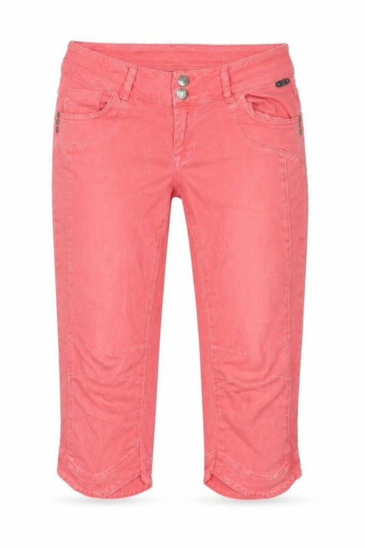 Front view of CULTURE women’s pink denim cropped jeans, size UK 30, in, 21-inch leg