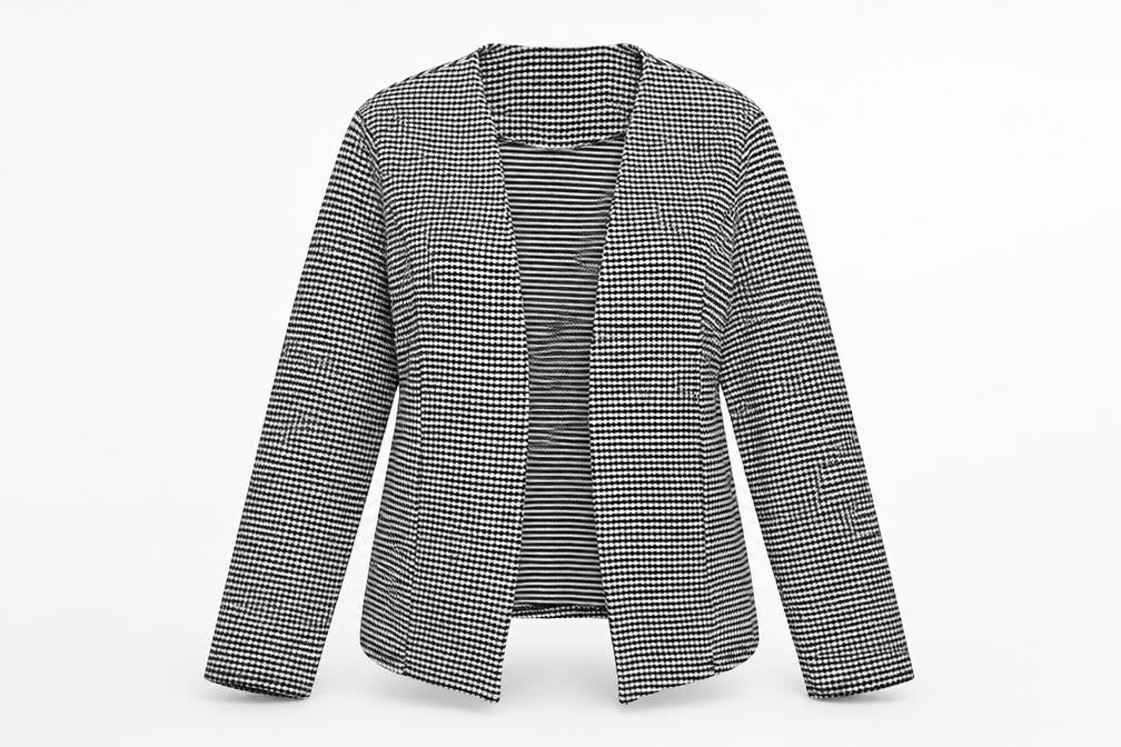 Select Womens White Geometric  Jacket  Size 14