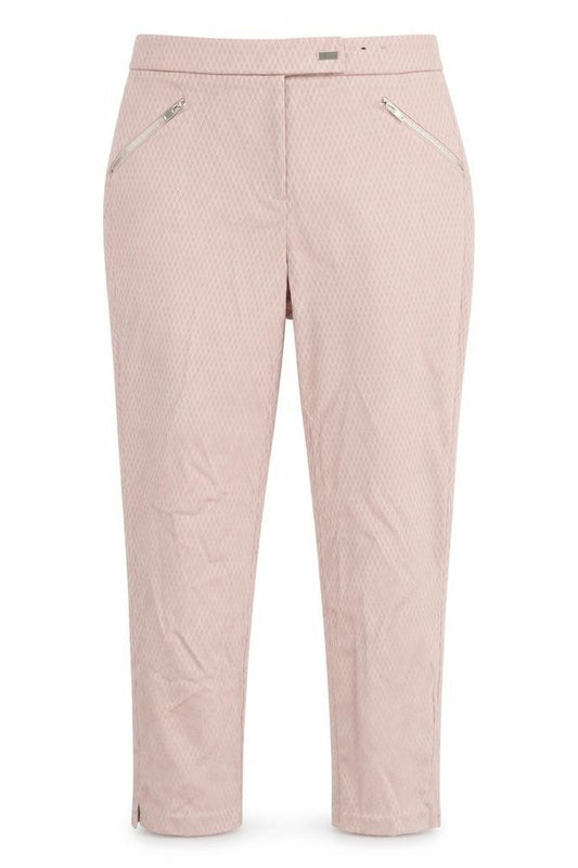 Front view of F&F women’s pink trousers, size UK 6, 27-inch leg