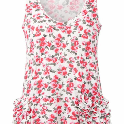 Denim Womens White Floral  Basic T-Shirt Size 8