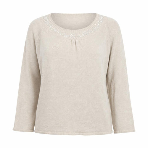 Lakeland Womens Beige  Knit Pullover Jumper Size 14