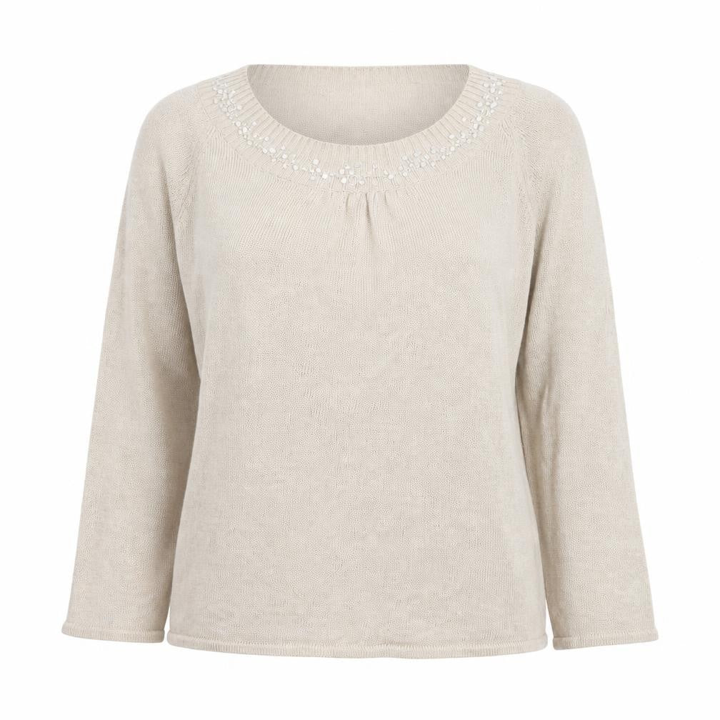 Lakeland Womens Beige  Knit Pullover Jumper Size 14