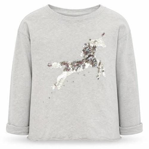 NEXT Girls Grey   Pullover Jumper Size 4 Years  - unicorn sequins