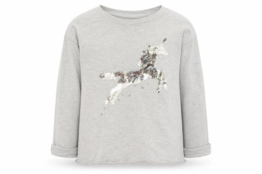 NEXT Girls Grey   Pullover Jumper Size 4 Years  - unicorn sequins