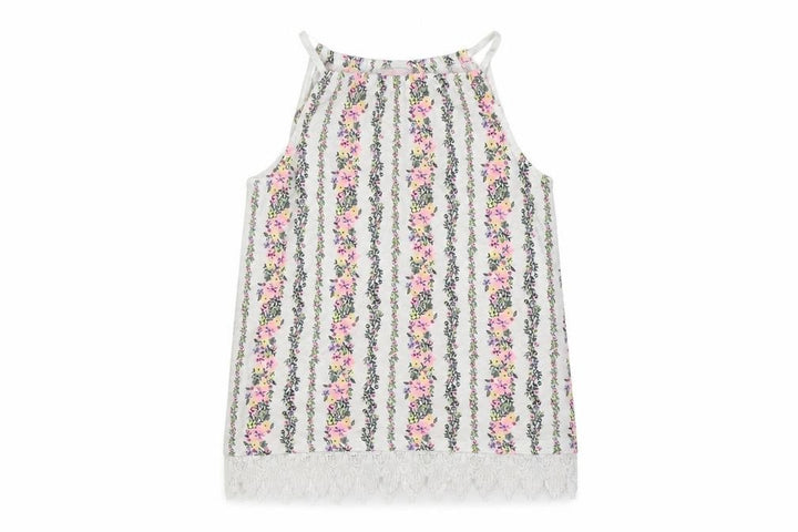 Matalan Girls White Floral Crepe Tunic Tank Size 10 Years