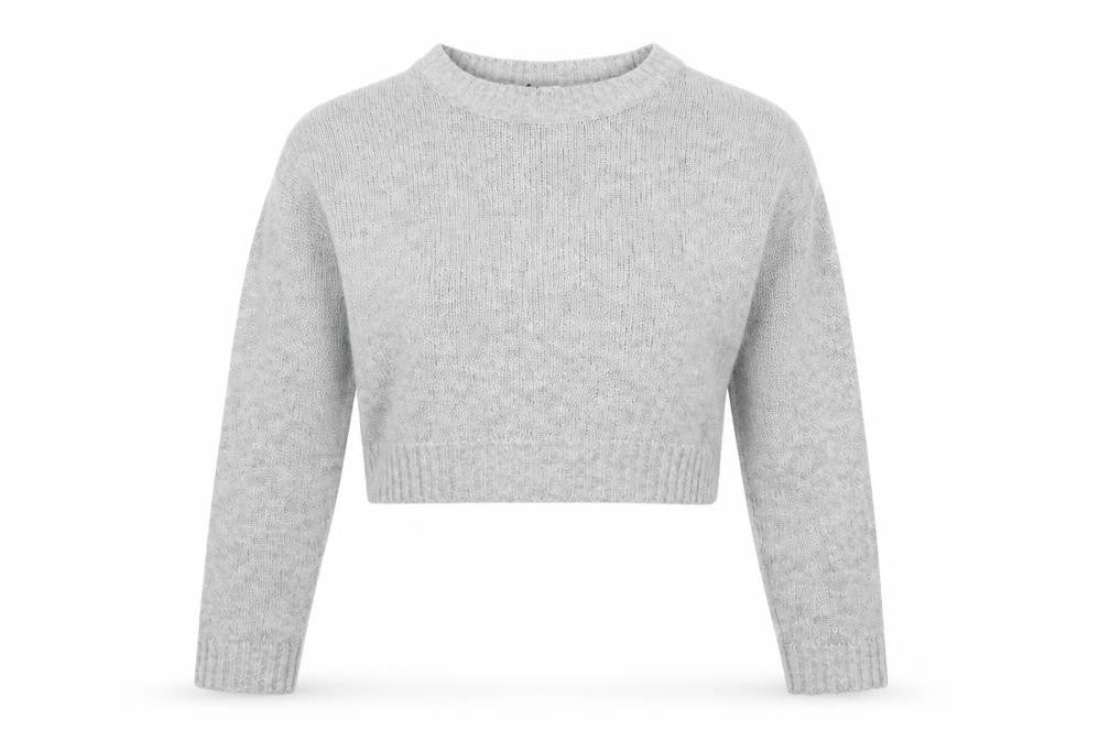 Front view of H&M women’s grey jumper, size M