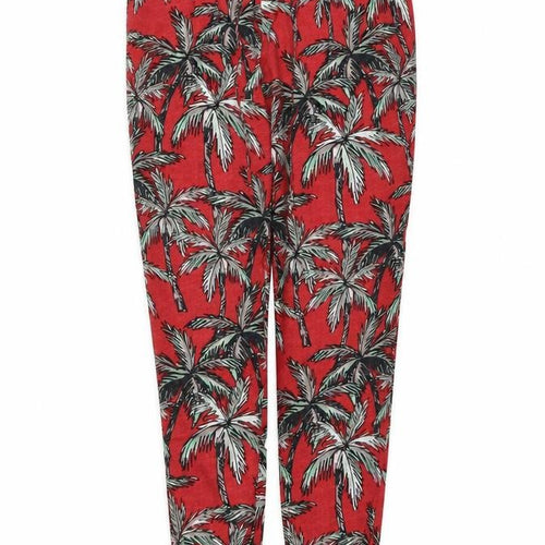 Mng Womens Red Floral  Trousers  Size M L28 in