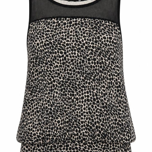 Peacocks Womens Black Animal Print  Basic T-Shirt Size 12