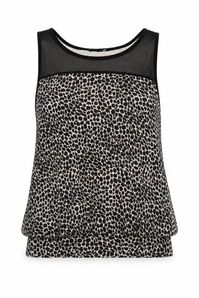 Peacocks Womens Black Animal Print  Basic T-Shirt Size 12