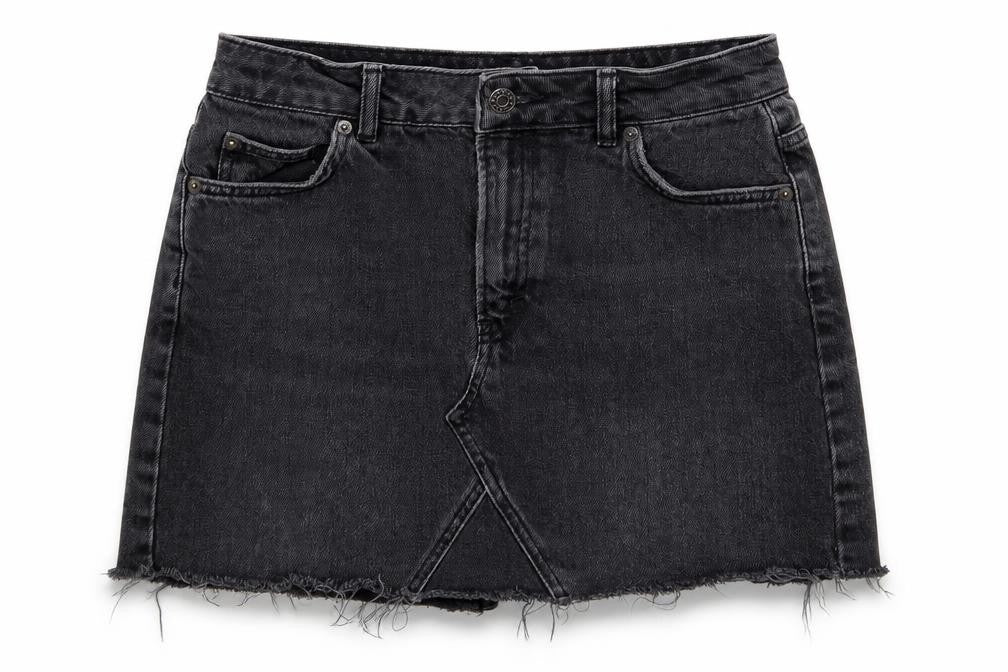 Topshop Womens Grey  Denim Mini Skirt Size 8