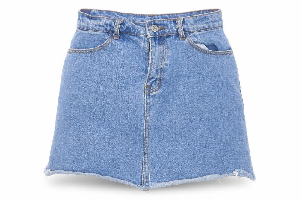 Preworn Womens Blue  Denim Mini Skirt Size 26 in
