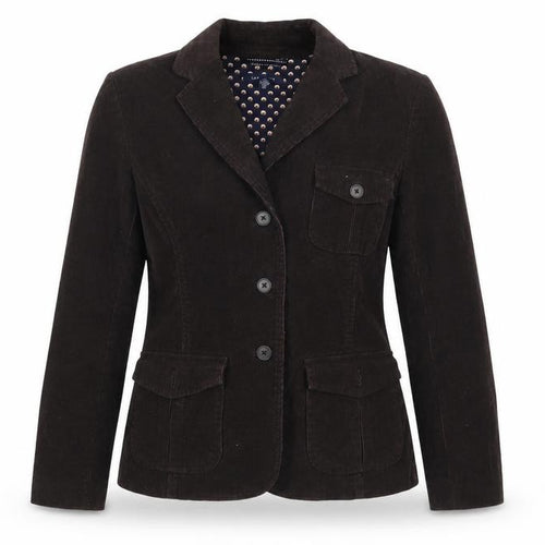 Lands End Womens Brown  Corduroy Jacket Suit Jacket Size 10