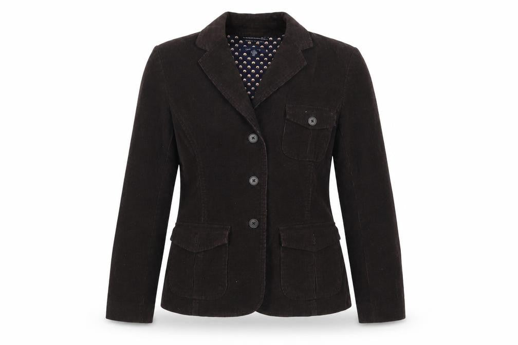 Lands End Womens Brown  Corduroy Jacket Suit Jacket Size 10