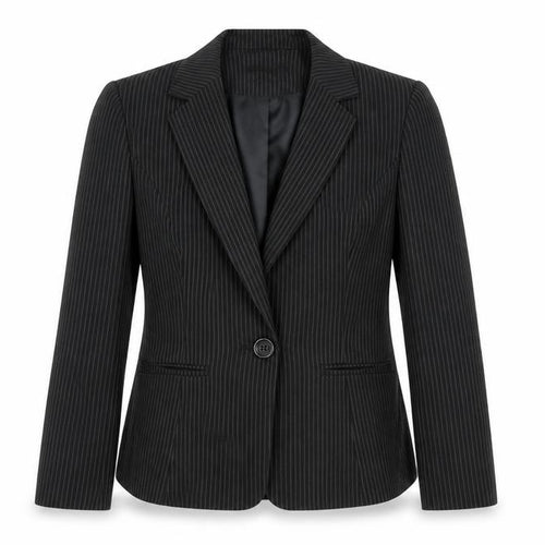 Papaya Womens Black Striped  Jacket Suit Jacket Size 12