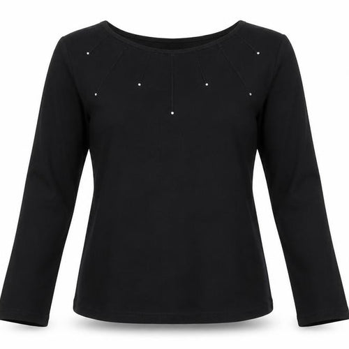 Waterfall Womens Black  Jersey Basic T-Shirt Size L
