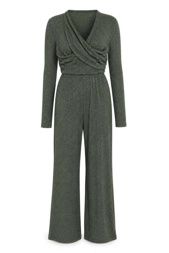 Front view of Atmosphere women’s green bodysuit one-piece, size UK 6, 30-inch leg