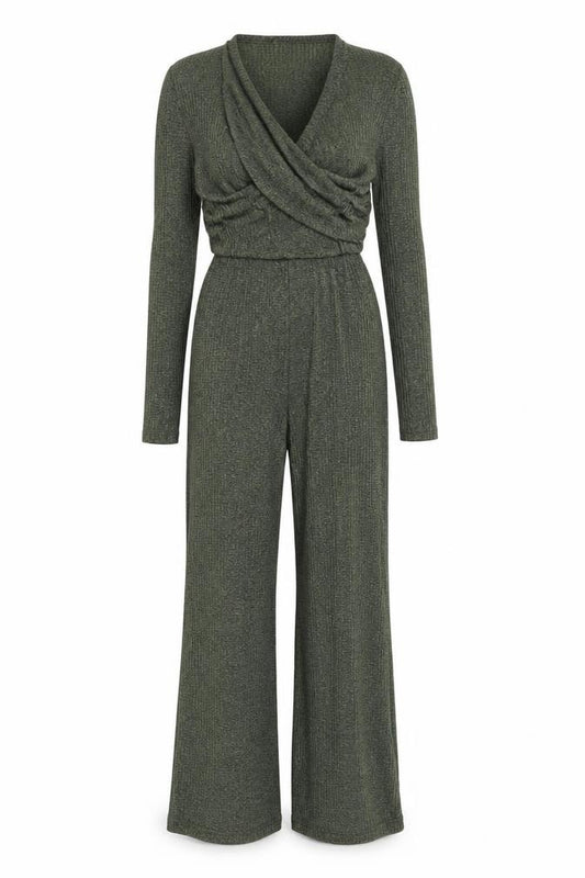 Front view of Atmosphere women’s green bodysuit one-piece, size UK 6, 30-inch leg