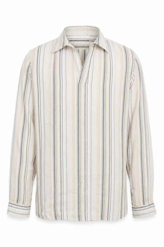 Front view of Topman men’s beige button-up, size S