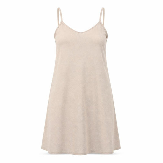Front view of Atmosphere women’s gold skater dress, size UK 6