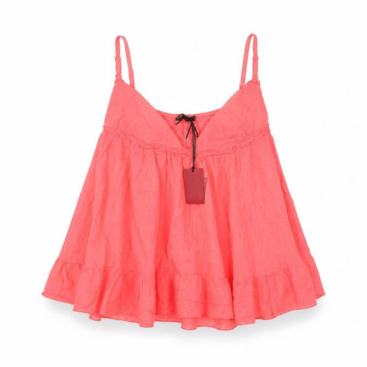 Front view of Mariasboutique women’s red camisole blouse one size
