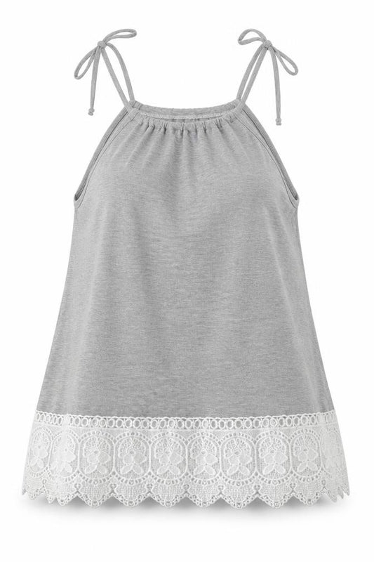 Front view of lotd women’s grey camisole blouse, size UK 8