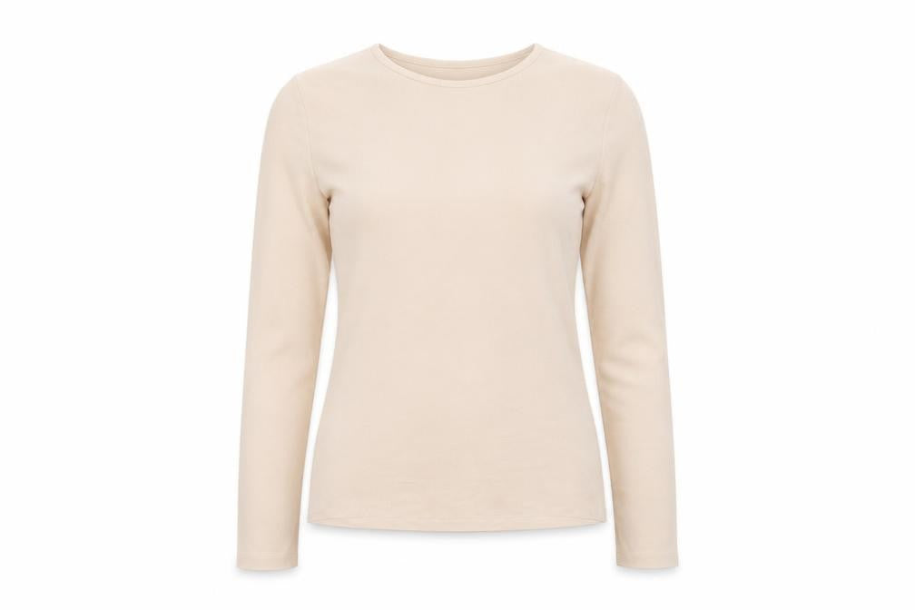 Front view of PRETTYLITTLETHING women’s beige jumper, size UK 12