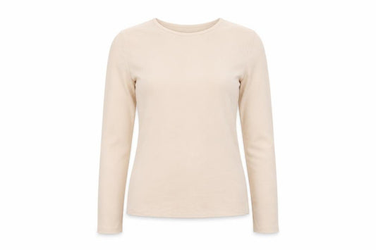 Front view of PRETTYLITTLETHING women’s beige jumper, size UK 12