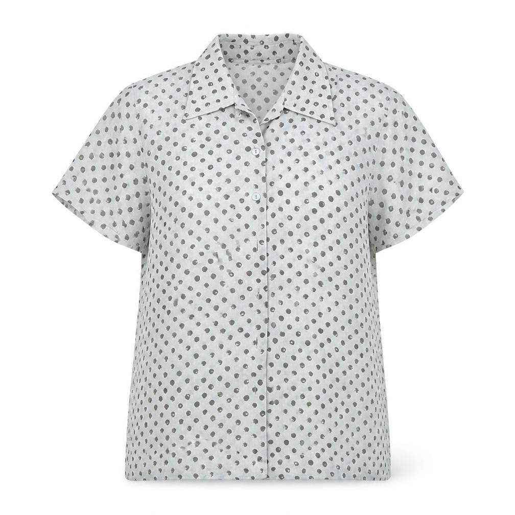 Libra Womens Blue Polka Dot  Basic Blouse Size 12
