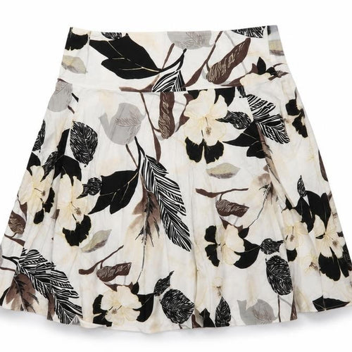 Fosby Womens White Floral  A-Line Skirt